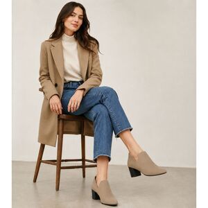 Eileen Fisher Leather Tulip Suede Heeled Booties
